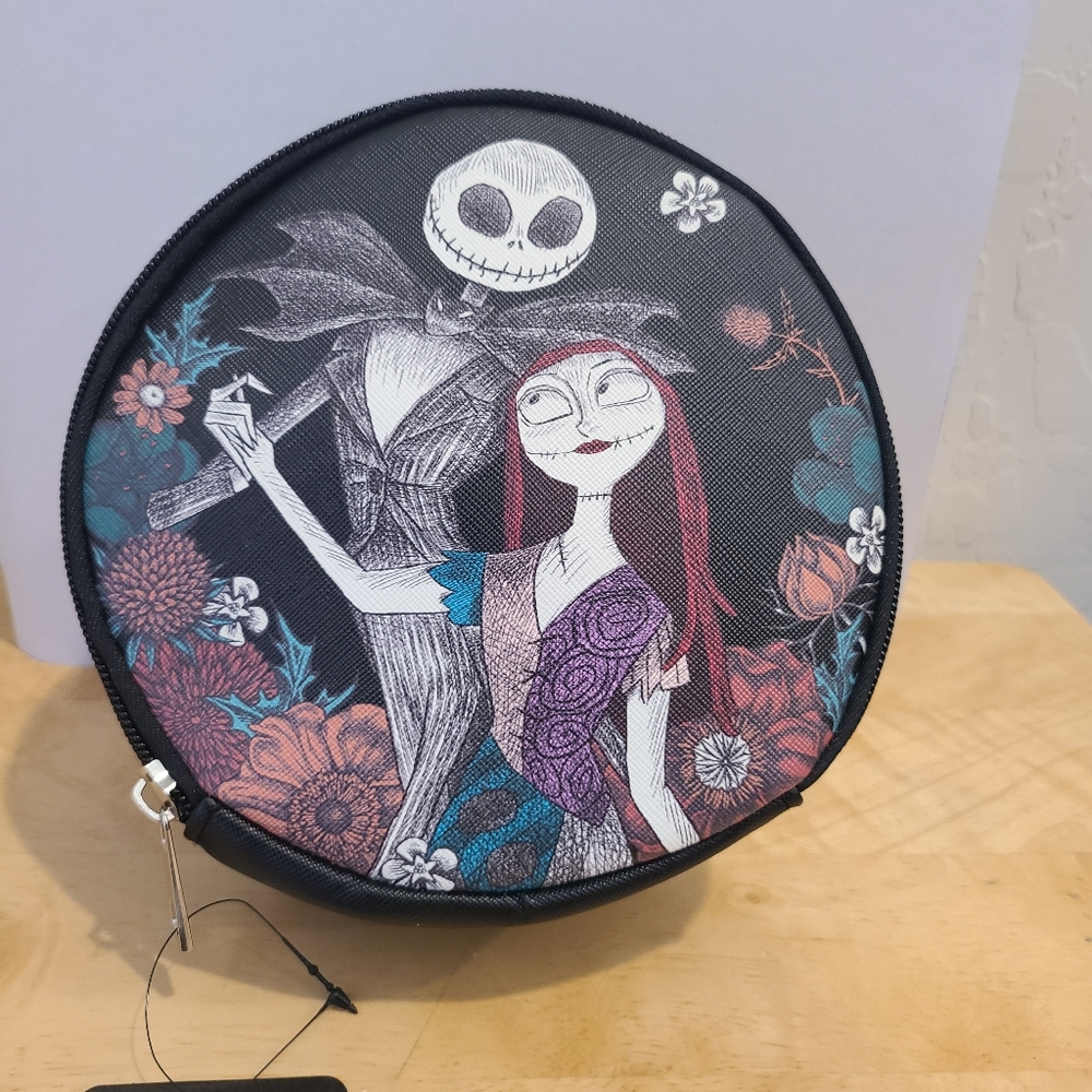 The Nightmare Before Christmas Floral Circle Makeup Bag
